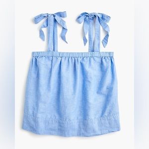J Crew Tie-shoulder linen top